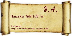 Huszka Adrián névjegykártya