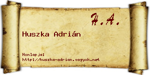 Huszka Adrián névjegykártya